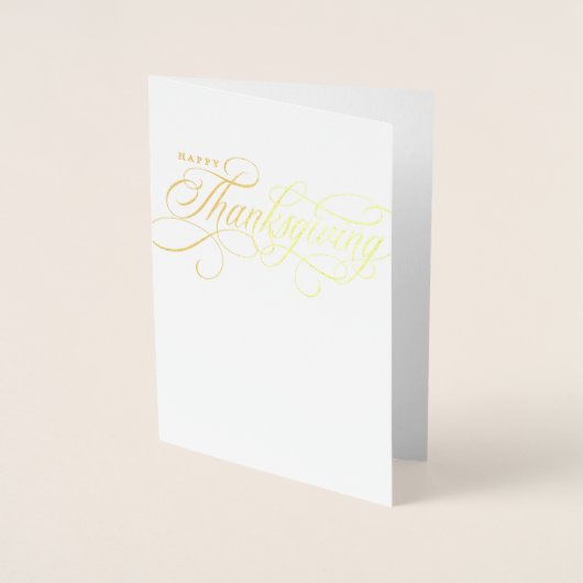 Elegant Happy Thanksgiving-script Folie Kaarten (Voorkant)
