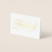 Elegant Happy Thanksgiving-script Folie Kaarten (Voorkant)