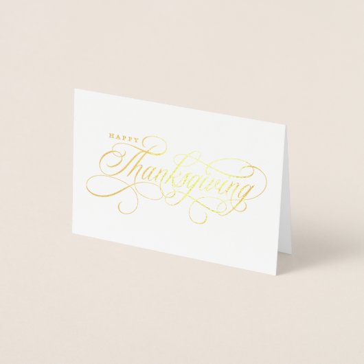 Elegant Happy Thanksgiving-script Folie Kaarten (Voorkant)
