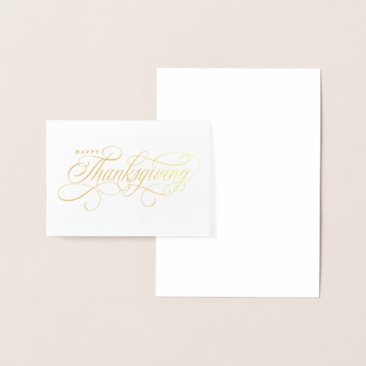 Elegant Happy Thanksgiving-script Folie Kaarten (Display)