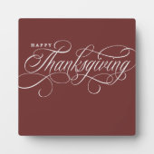 Elegant Happy Thanksgiving-script Fotoplaat (Voorkant)