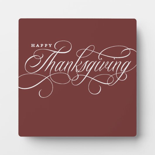 Elegant Happy Thanksgiving-script Fotoplaat (Voorkant)