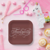 Elegant Happy Thanksgiving-script Papieren Bordje (Feest)