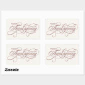 Elegant Happy Thanksgiving-script Rechthoekige Sticker (Vel)