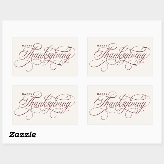 Elegant Happy Thanksgiving-script Rechthoekige Sticker (Vel)