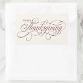 Elegant Happy Thanksgiving-script Rechthoekige Sticker (Tas)