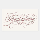 Elegant Happy Thanksgiving-script Rechthoekige Sticker (Voorkant)
