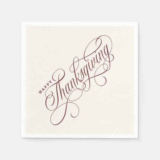 Elegant Happy Thanksgiving-script Servet (Voorkant)