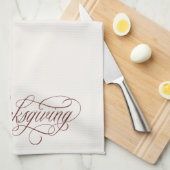 Elegant Happy Thanksgiving-script Theedoek (Quarter Fold)