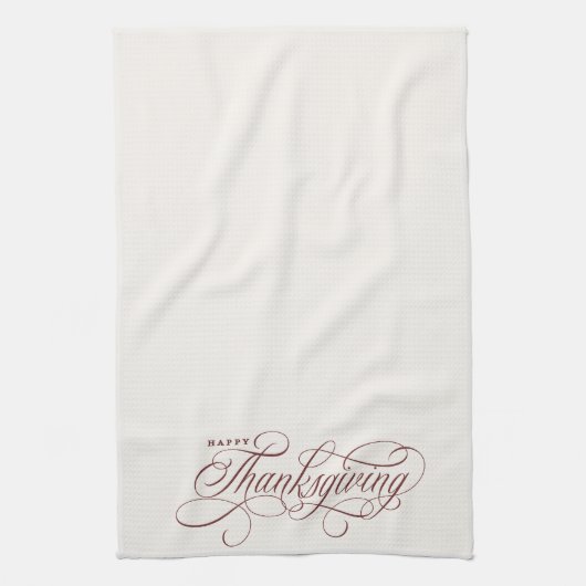 Elegant Happy Thanksgiving-script Theedoek (Verticaal)