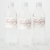 Elegant Happy Thanksgiving-script Waterfles Etiket (Flessen)