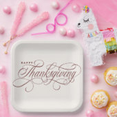 Elegant Happy Thanksgiving scriptontwerppapier Papieren Bordje (Feest)