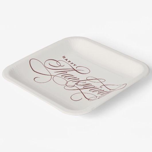 Elegant Happy Thanksgiving scriptontwerppapier Papieren Bordje (Gebogen)