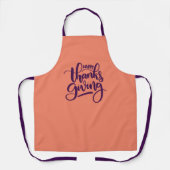 Elegant Happy Thanksgiving Typografie Apron Schort (Voorkant)
