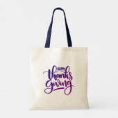 Elegant Happy Thanksgiving Typografie Tote Bag (Achterkant)