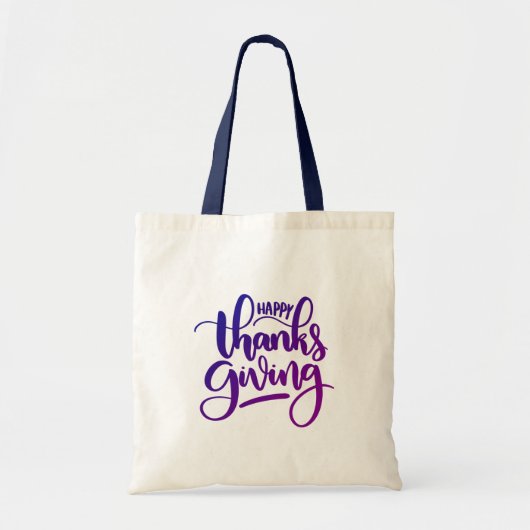 Elegant Happy Thanksgiving Typografie Tote Bag (Voorkant)