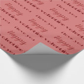 Elegant Happy Valentijn Typografie Roze Rood Cadeaupapier (Hoek)