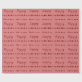 Elegant Happy Valentijn Typografie Roze Rood Cadeaupapier (Vlak)
