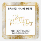 Elegant Happy Valentine’s Day Candle Label (Voorkant)