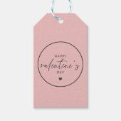 Elegant Happy Valentine's dag Blush Pink Cadeaulabel (Voorkant)