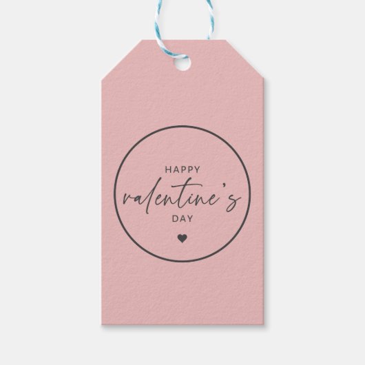 Elegant Happy Valentine's dag Blush Pink Cadeaulabel (Voorkant)