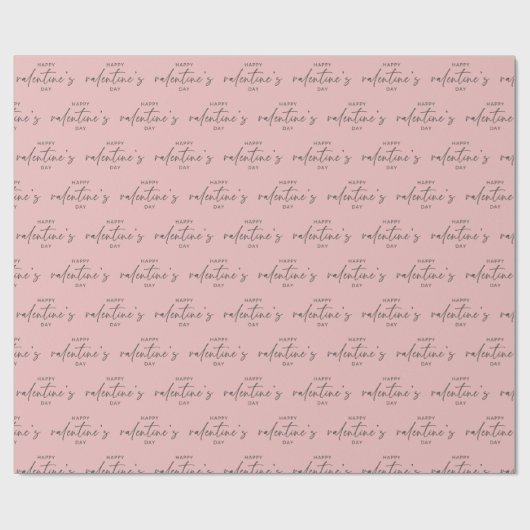 Elegant Happy Valentine's dag Blush Pink Cadeaupapier (Vlak)