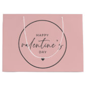 Elegant Happy Valentine's dag Blush Pink Groot Cadeauzakje (Voorkant)