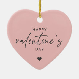 Elegant Happy Valentine's dag Blush Pink Keramisch Ornament