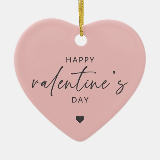 Elegant Happy Valentine's dag Blush Pink Keramisch Ornament (Voorkant)