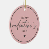 Elegant Happy Valentine's dag Blush Pink Keramisch Ornament (Rechts)