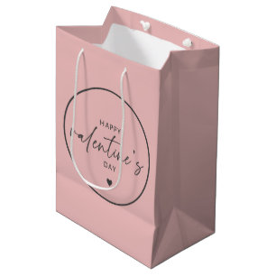 Elegant Happy Valentine's dag Blush Pink Medium Cadeauzakje