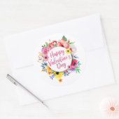 Elegant Happy Valentine's Day Floral Sticker Seal (Envelop)