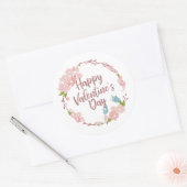 Elegant Happy Valentine's Day Floral Sticker Seal (Envelop)