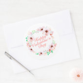 Elegant Happy Valentine's Day Floral Sticker Seal (Envelop)