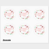 Elegant Happy Valentine's Day Floral Sticker Seal (Vel)