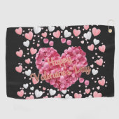 Elegant Happy Valentine's Day Golfhanddoek (Horizontaal)