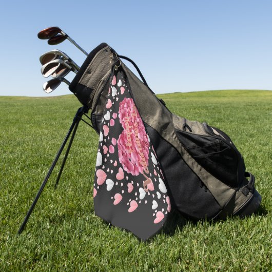 Elegant Happy Valentine's Day Golfhanddoek (Groen)