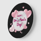 Elegant Happy Valentine's Day Grote Klok (Hoek)