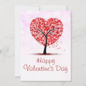 Elegant Happy Valentine's Day Heart Tree Card Feestdagenkaart (Voorkant)