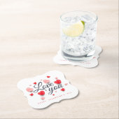 Elegant Happy Valentine's Day Kartonnen Onderzetters (Insitu)