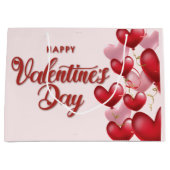 Elegant Happy Valentine's Day Large Gift Bag Groot Cadeauzakje (Voorkant)