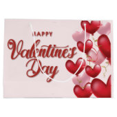 Elegant Happy Valentine's Day Large Gift Bag Groot Cadeauzakje (Achterkant)