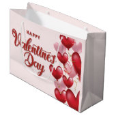 Elegant Happy Valentine's Day Large Gift Bag Groot Cadeauzakje (Voorkant Gekanteld)
