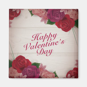 Elegant Happy Valentine's Day Rozen Lijst Magnet