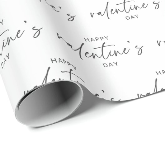 Elegant Happy Valentine's day Script Typografie Cadeaupapier (Rol Hoek)