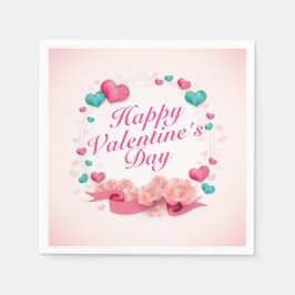 Elegant Happy Valentine's Day Snoep Harten Servet
