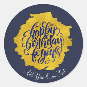 Elegant Happy verjaardagscalligrafie Ronde Sticker