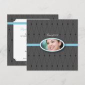 Elegant Harlequin Pattern: Blauw Kaart (Voorkant / Achterkant)