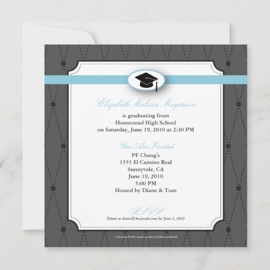 Elegant Harlequin Pattern: Blauw Kaart (Achterkant)