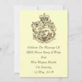 Elegant Harry & Meghan Royal Wedding Invitation Kaart (Voorkant)